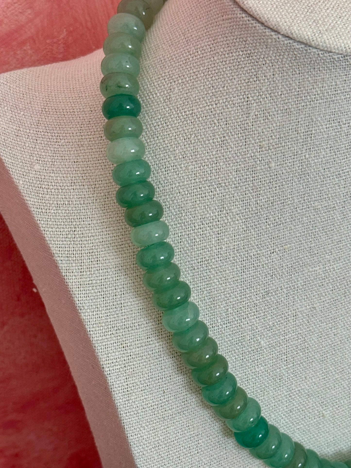 Green Rondelle Bead Necklace