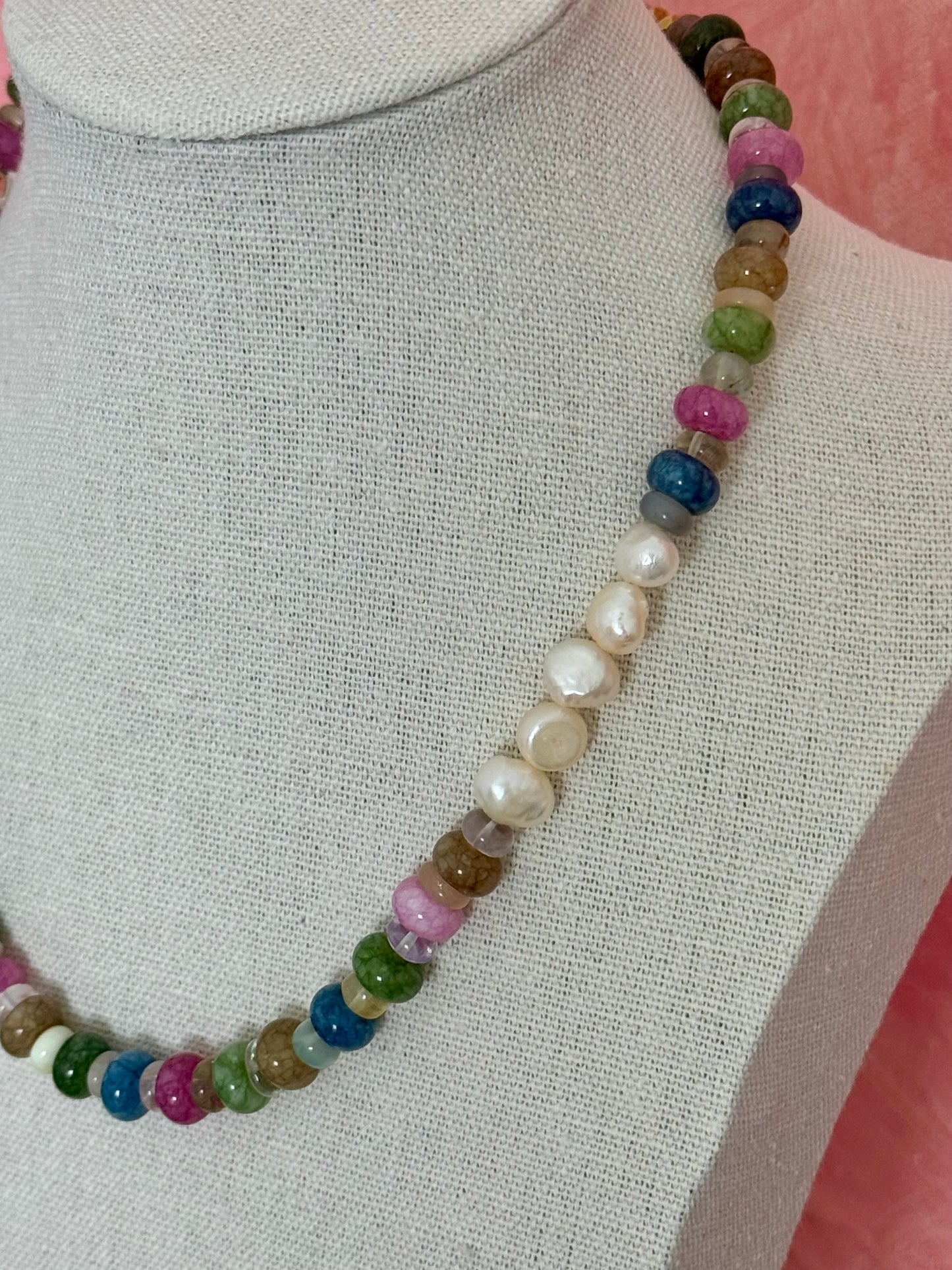 Multi-colored Pearl Necklace