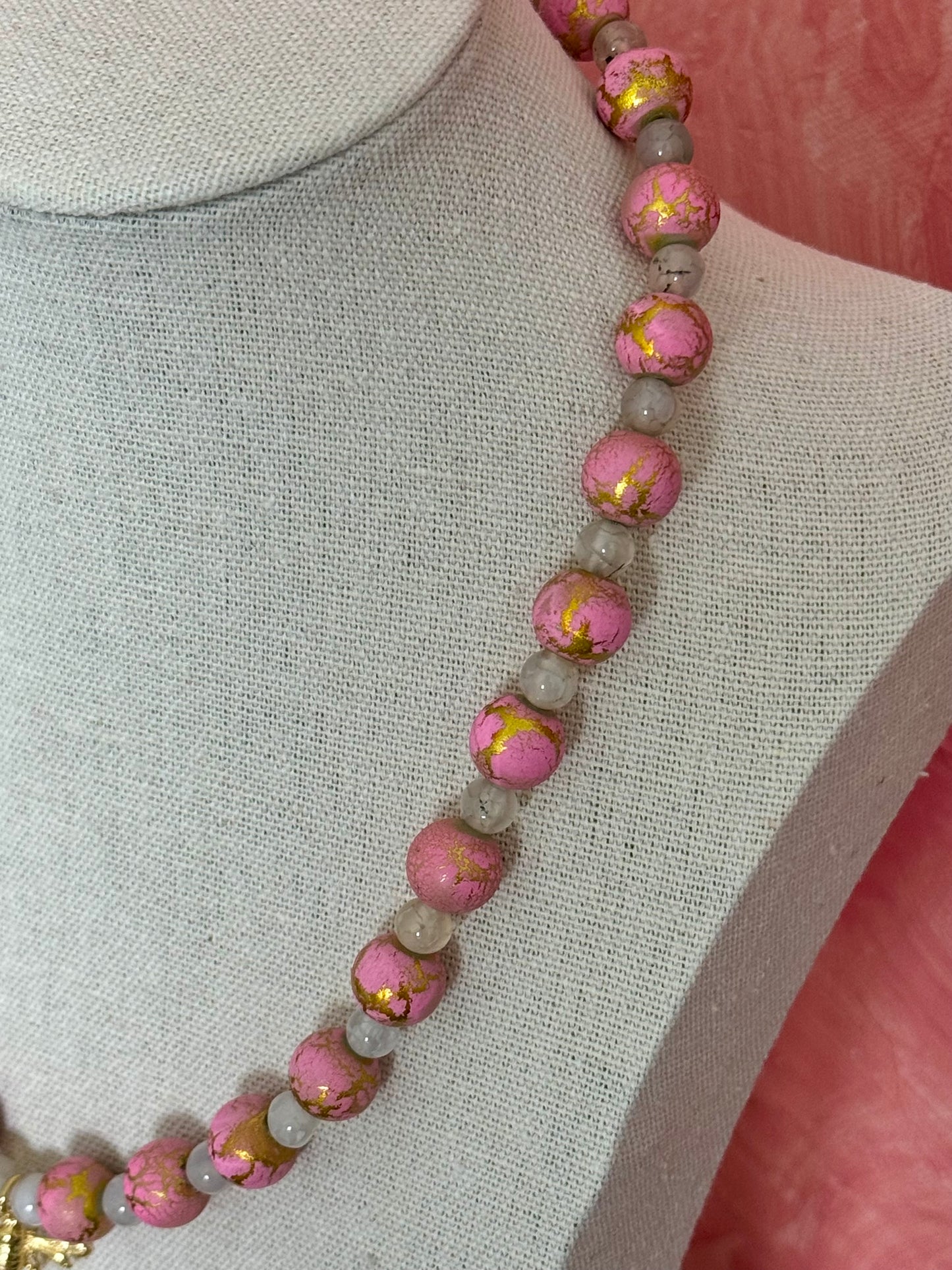 Light Pink Bee Necklace