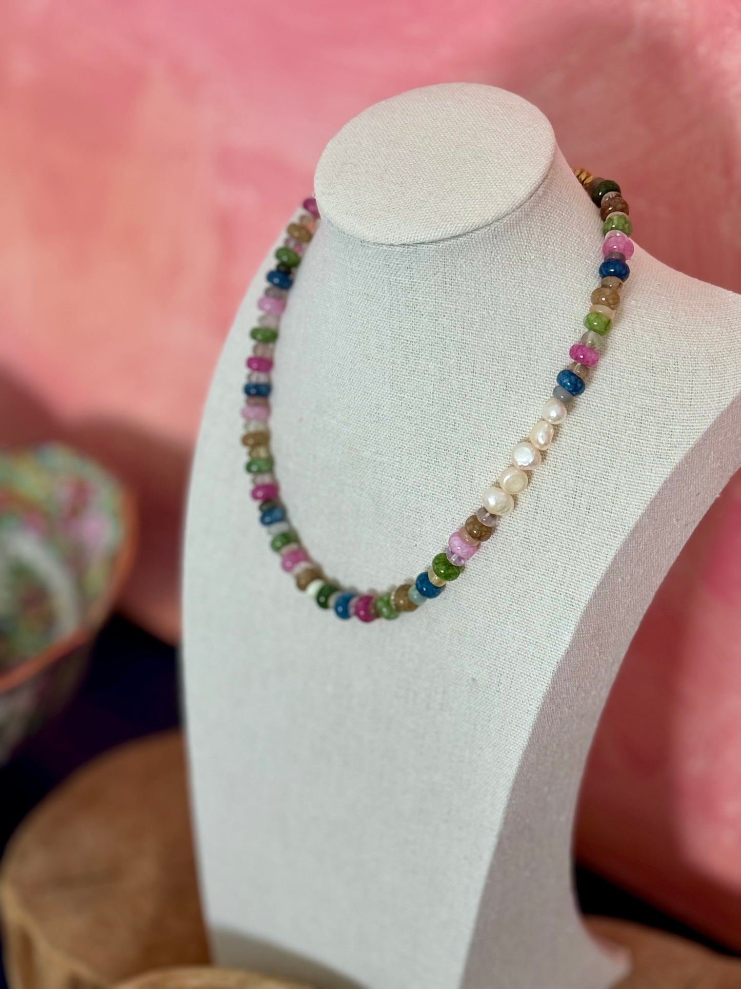 Multi-colored Pearl Necklace